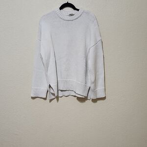 Show Me Your MuMu White Crew Neck Sweater Relaxed Fit